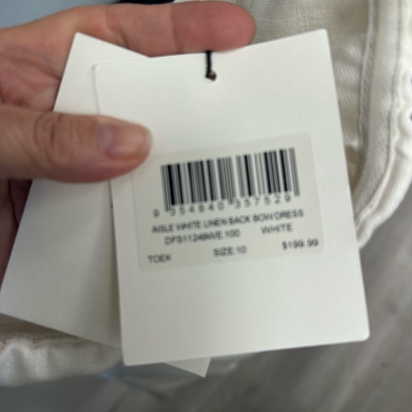 DISSH Aisle White Linen Back Bow Dress – Size 10 - Picture 5 of 11